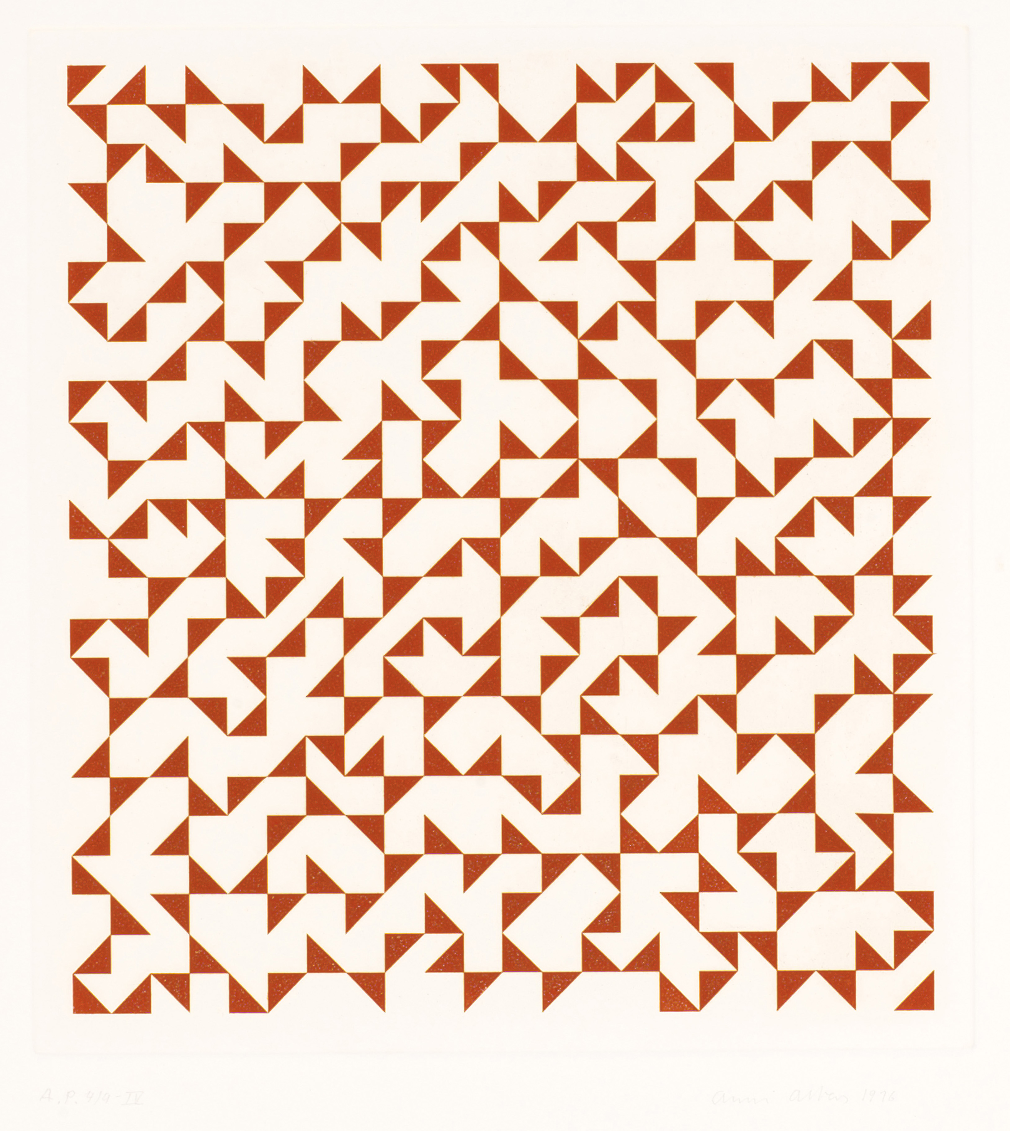 fine art with a white background and geometric triangle patterns in orange