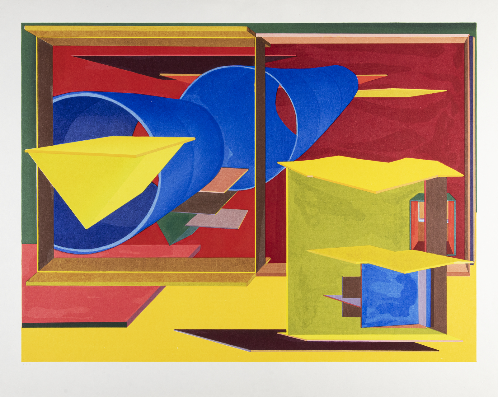 An abstract print by artist Al Held.